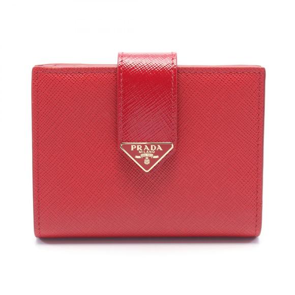 Prada CITY SAFFIANO Cahier Bifold Wallet Leather Red - Picture 1 of 6